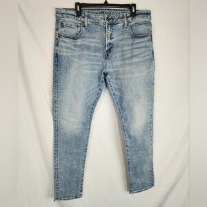 American Eagle Outfitters Men's Faded Blue Skinny Jeans
